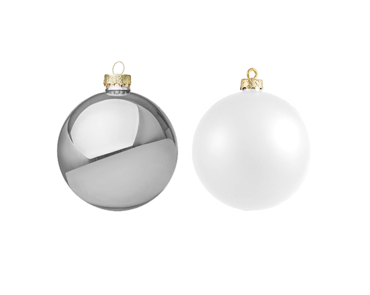 Box 12 sfere mix argento 40 mm - immagine 2