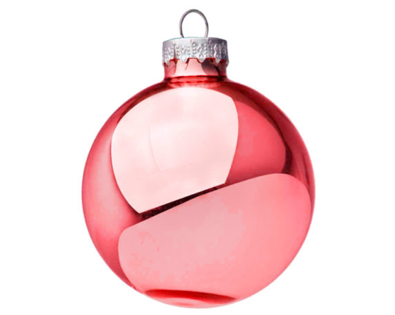 Sfera 45 mm rossa specchiata vetro