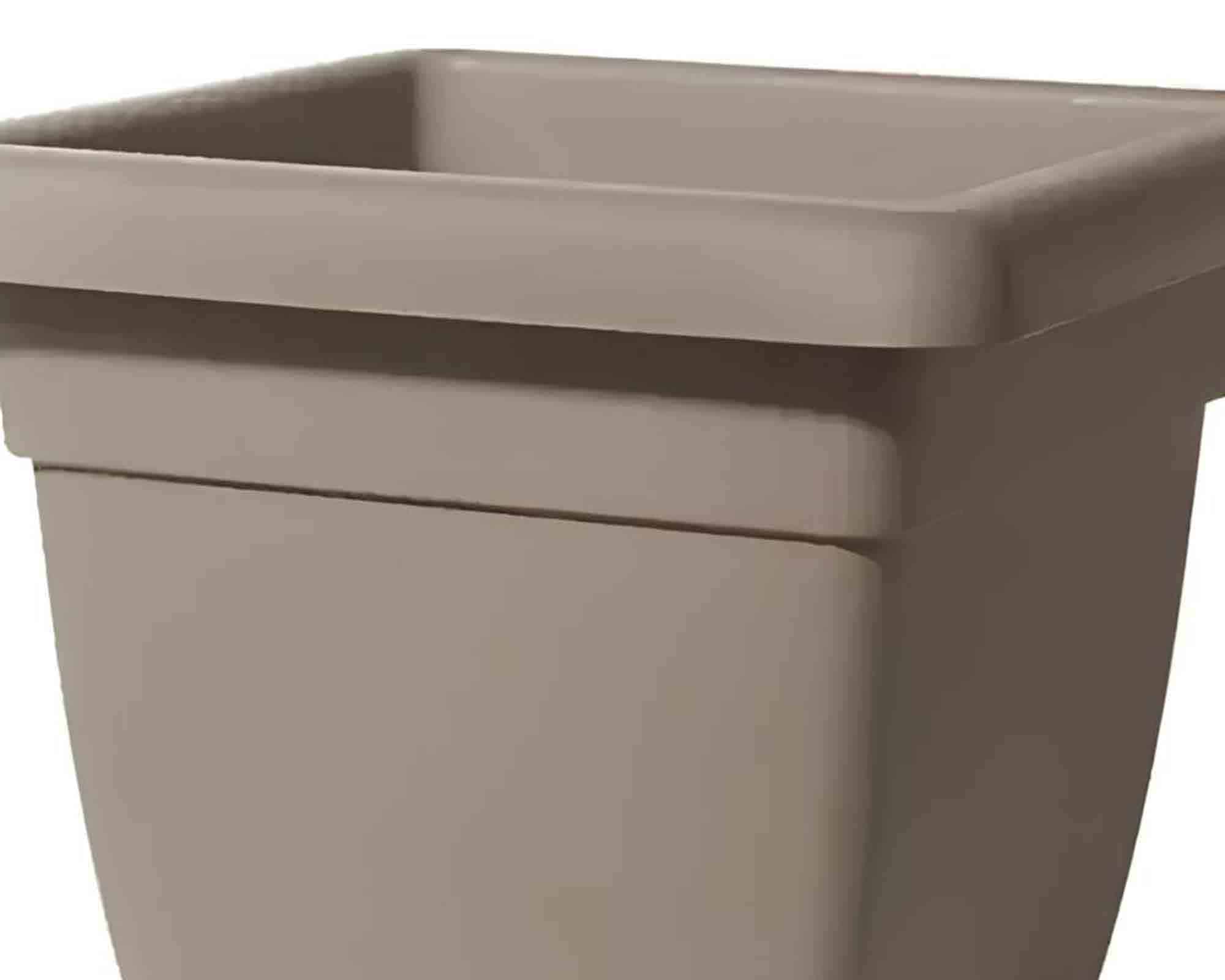 Vaso Quadrato Atena Tortora 35cm in Plastica - immagine 2