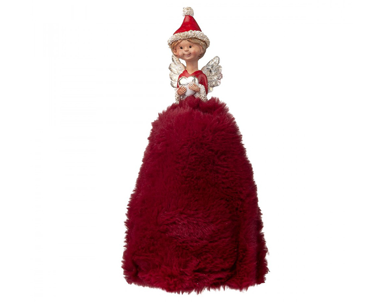 Angelo c-gonna rossa di pelliccia
