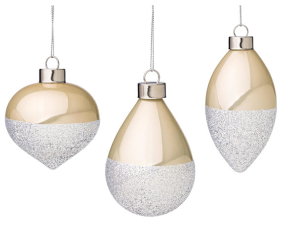 Pendagli eris vetro oro/bianco ass