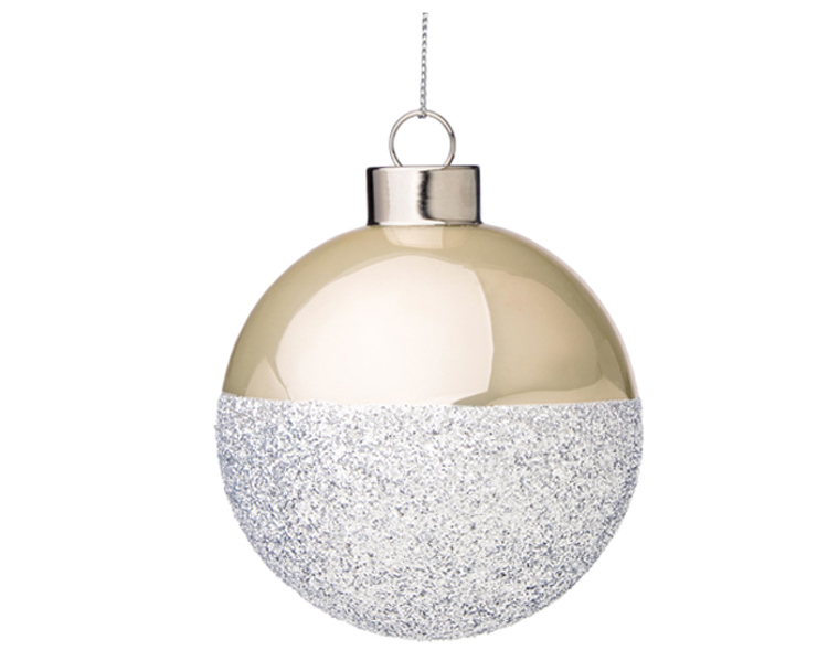 Sfera eris 100 mm vetro oro/bianco