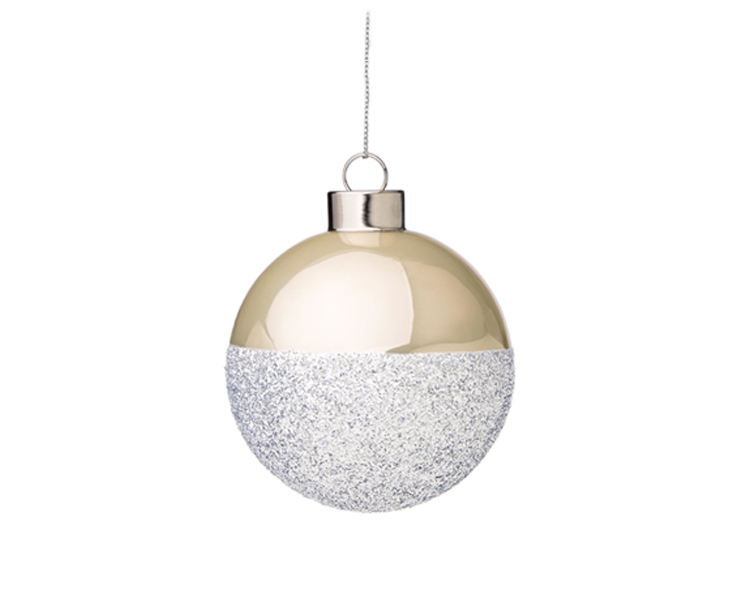 Sfera eris 80 mm vetro oro/bianco