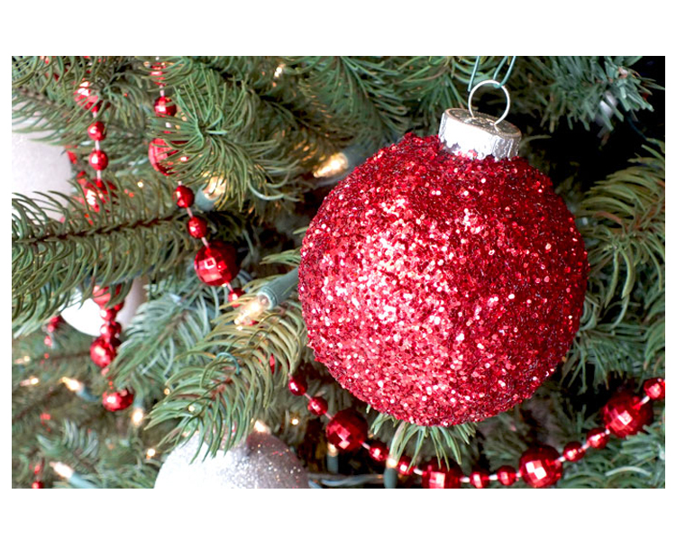 Box albero mix rosso 17 sfere 45 mm - immagine 3