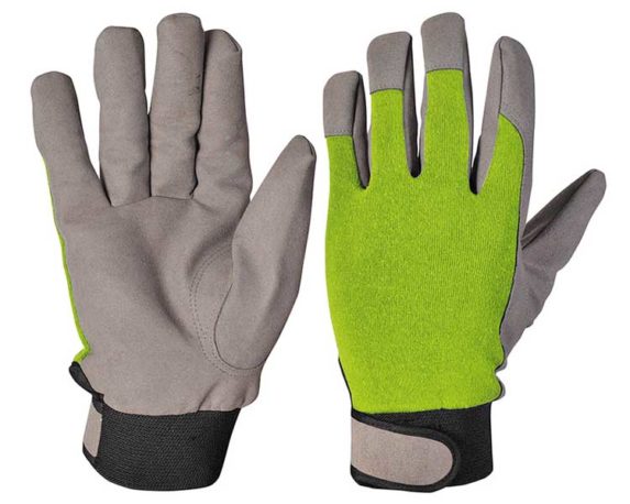 Guanti da Giardino Taglia XL in Ecopelle e Cotone