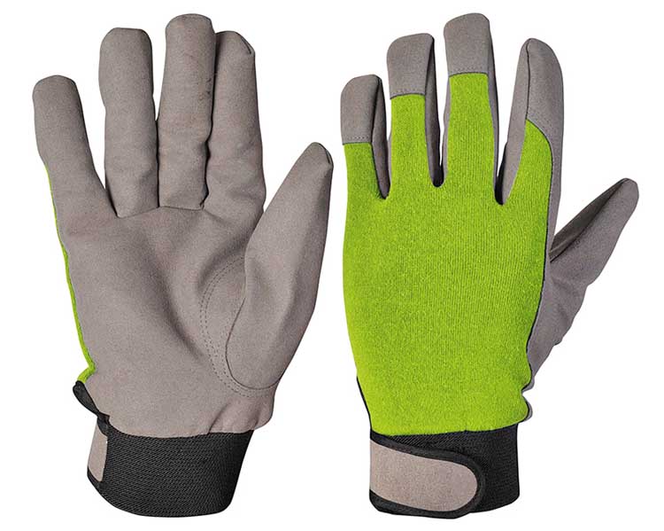 Guanti da Giardino Taglia L in Ecopelle e Cotone