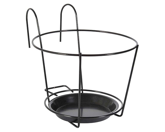 Balconiera Tonda con Sottovaso in Acciaio