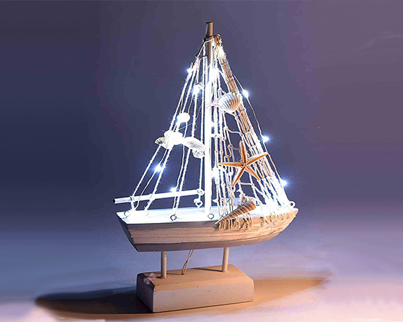 Barca a Vela Decorativa con Luci 5 1
