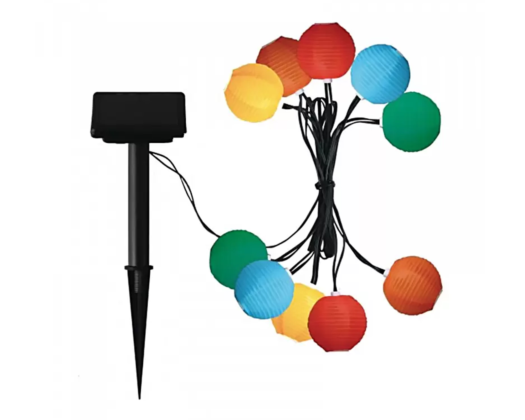 Catena 10 lanterne LED cinesi multicolor ad energia solare