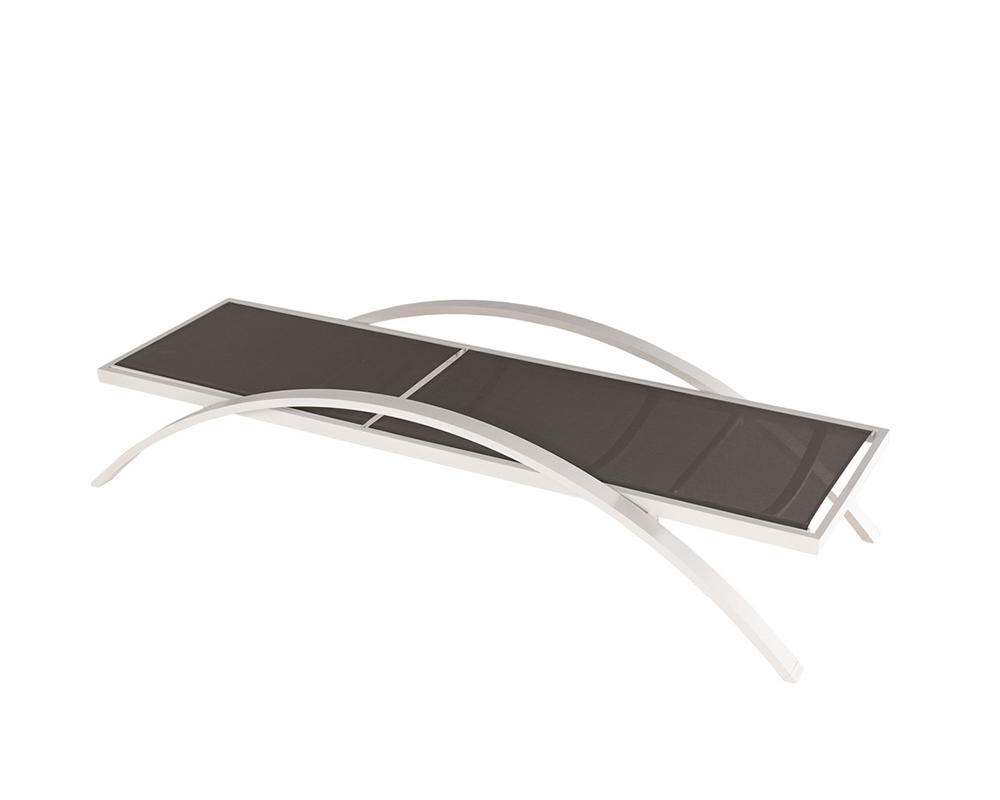 Lettino Best alluminio bianco textilene taupe - immagine 3