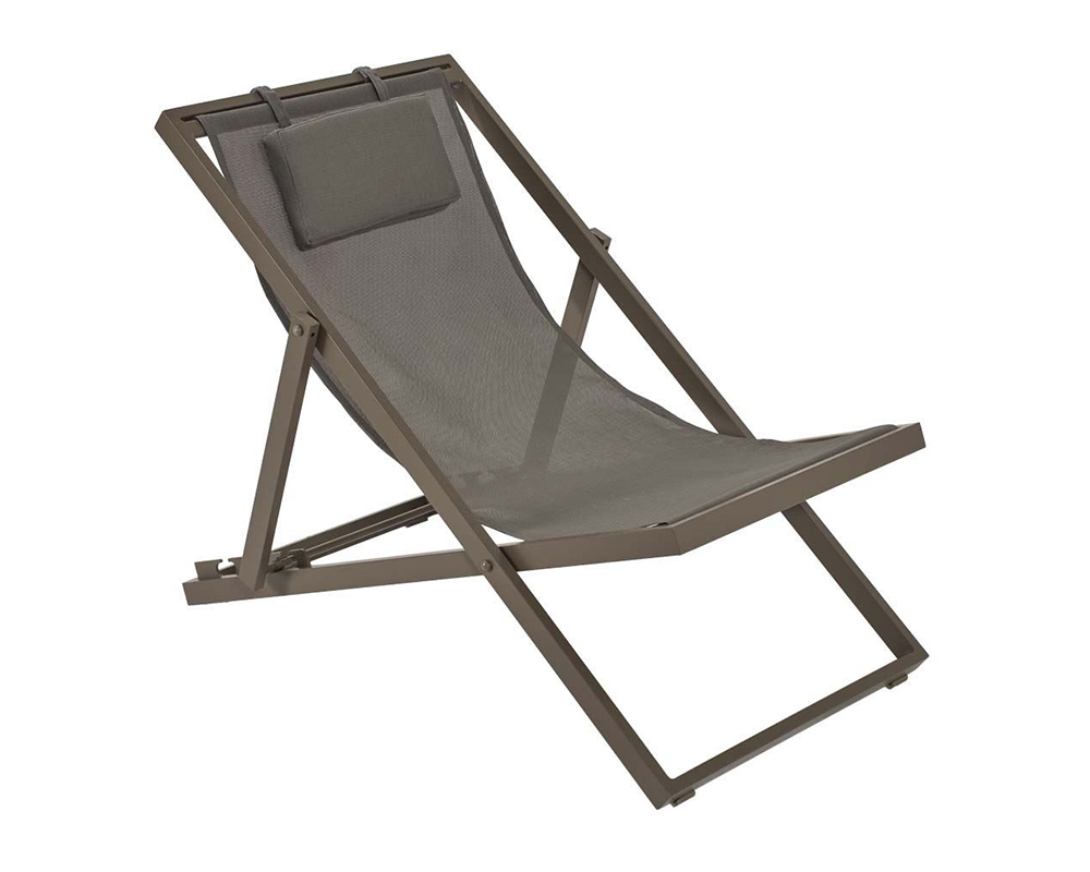 Sdraio new relax alluminio taupe textilene taupe