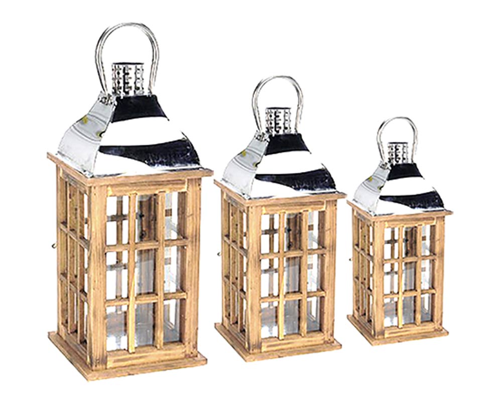 Lanterna legno e metallo small - immagine 2