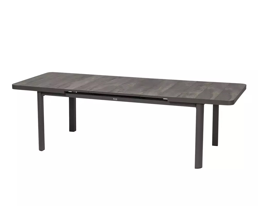 Set Pranzo Tavolo Stone Champagne 220x100 + 4 Poltrone Stone Champagne in Alluminio e Textilene - immagine 2