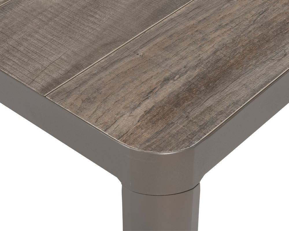 Set Pranzo Tavolo Stone Champagne 220x100 + 4 Poltrone Stone Champagne in Alluminio e Textilene - immagine 6