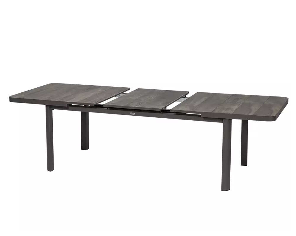 Set Pranzo Tavolo Stone Champagne 220x100 + 4 Poltrone Stone Champagne in Alluminio e Textilene - immagine 3