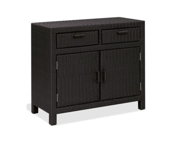 Armadio basso c/ 2 ante e 2 cassetti wicker