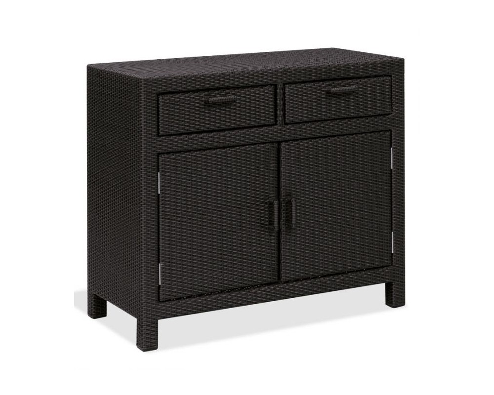 Armadio basso c/ 2 ante e 2 cassetti wicker