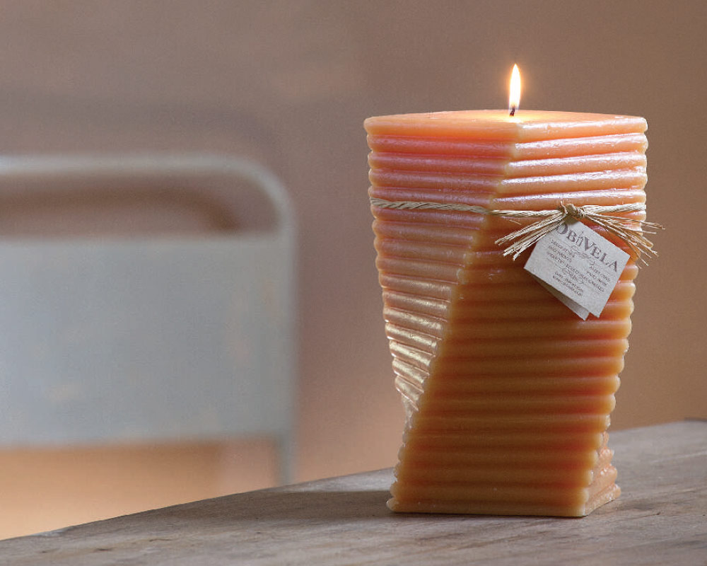candela fisarmonica arancio quadra candele casa e decor decorazioni naturale corino bruna ambiente