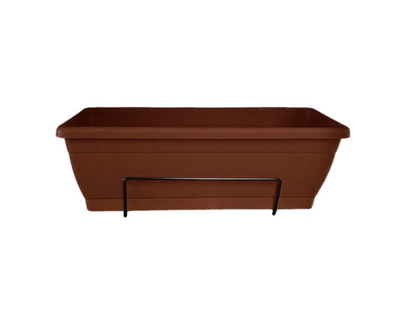 Cassetta Roxanne con Sottovaso e Supporto Bronzo 40cm in Plastica e Ferro
