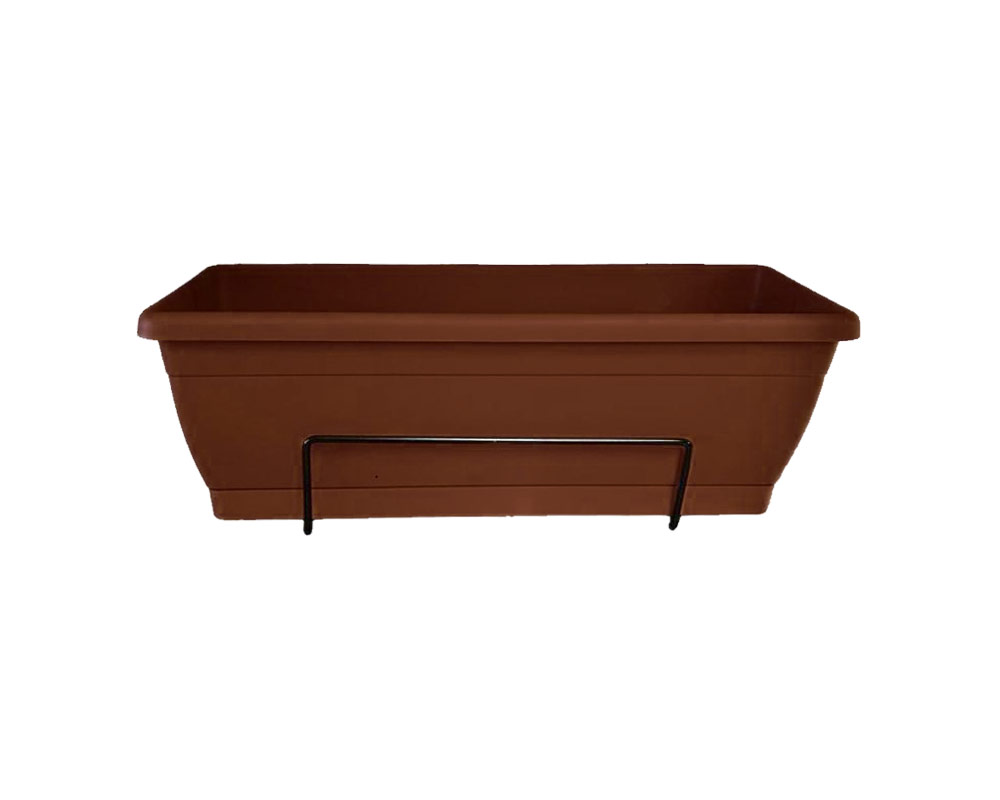 Cassetta Roxanne con Sottovaso e Supporto Bronzo 40cm in Plastica e Ferro