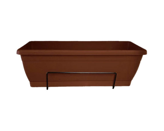 Cassetta Roxanne con Sottovaso e Supporto 50cm Bronzo in Plastica e Ferro