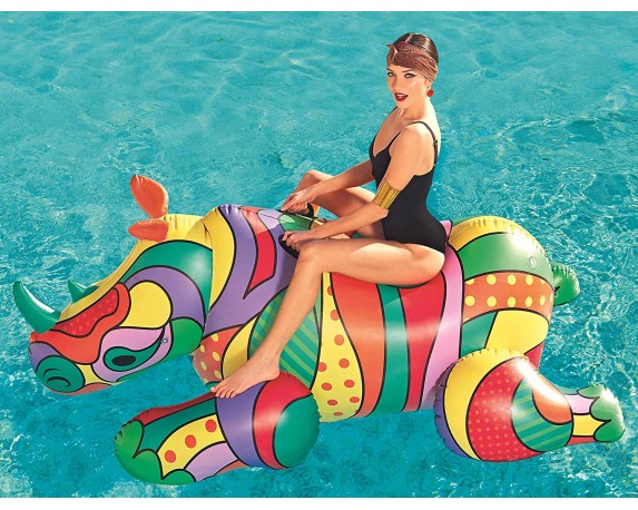 Cavalcabile rinoceronte pop art collection gonfiabile - immagine 5