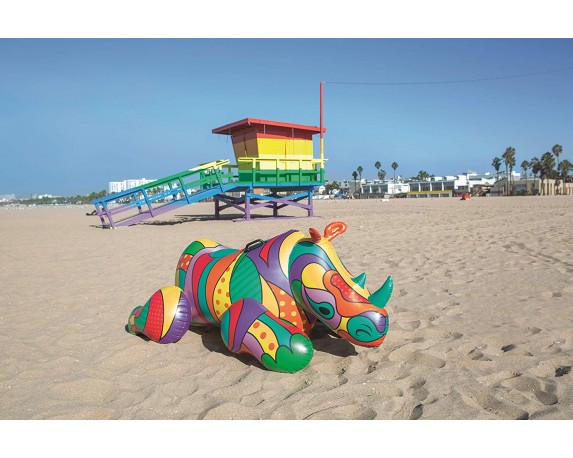 Cavalcabile rinoceronte pop art collection gonfiabile - immagine 6