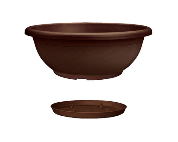 Ciotola naxos c/sottovaso d40cm bronzo