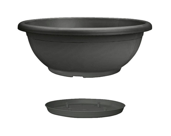 Ciotola Naxos con Sottovaso Antracite D50cm in Plastica