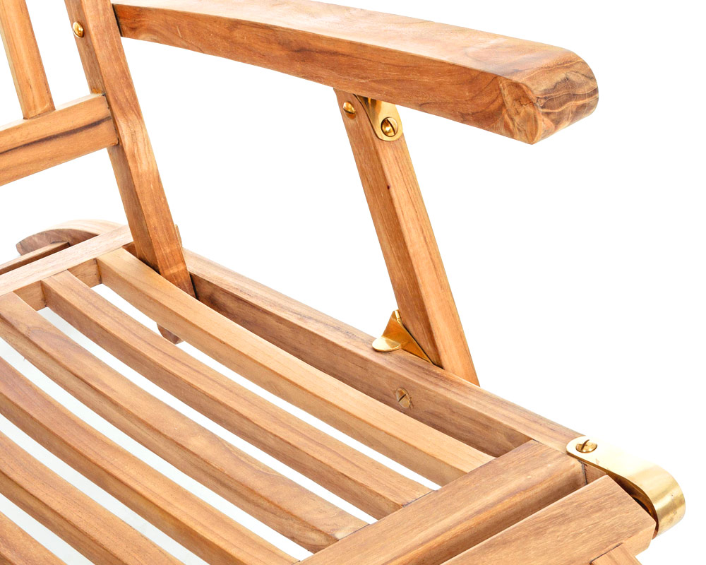 Lettino spiaggia reclinabile teak - immagine 3