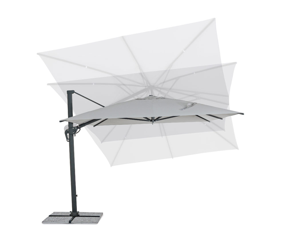 Ombrellone a braccio ines 3x4 antracite/grigio - immagine 4