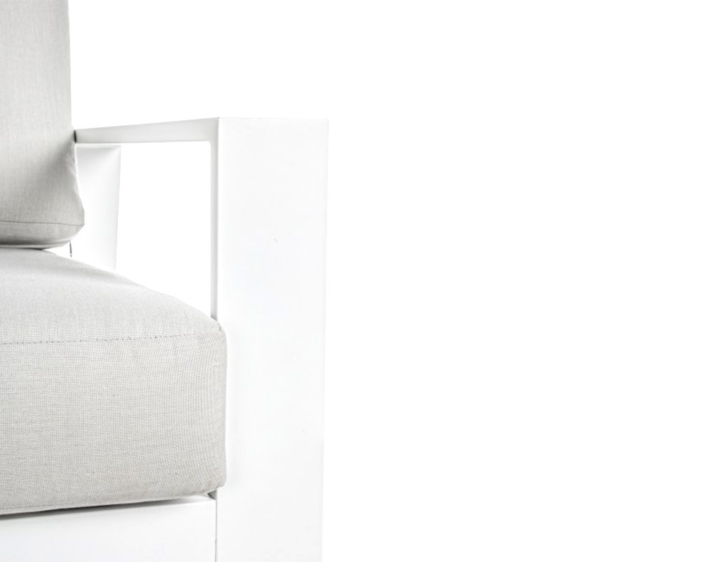 Set 4 Pz Salotto Atlantic con Cuscini Bianco e Tortora in Alluminio e Poliestere - immagine 7