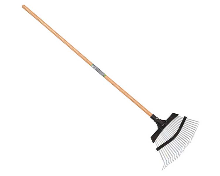 Scopa per Erbe e Foglie con Manico in Legno e Acciaio