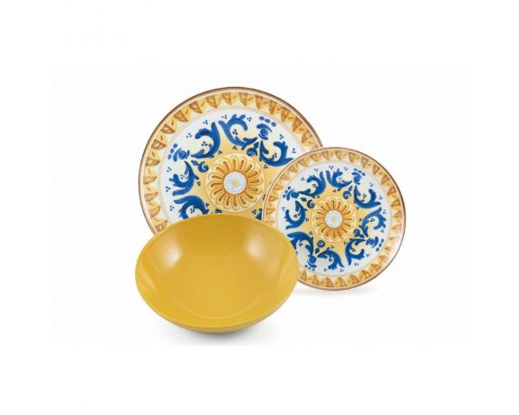 Set 18 Pz Servizio Piatti Sicilia in Porcellana Gres - immagine 3