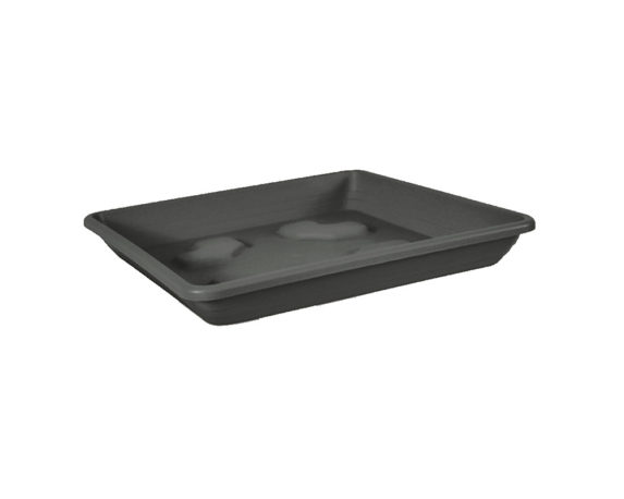 Sottovaso Quadrato Antracite 36x36cm in Plastica