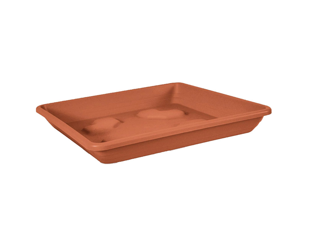 Sottovaso Quadrato Terracotta 42x42cm in Plastica