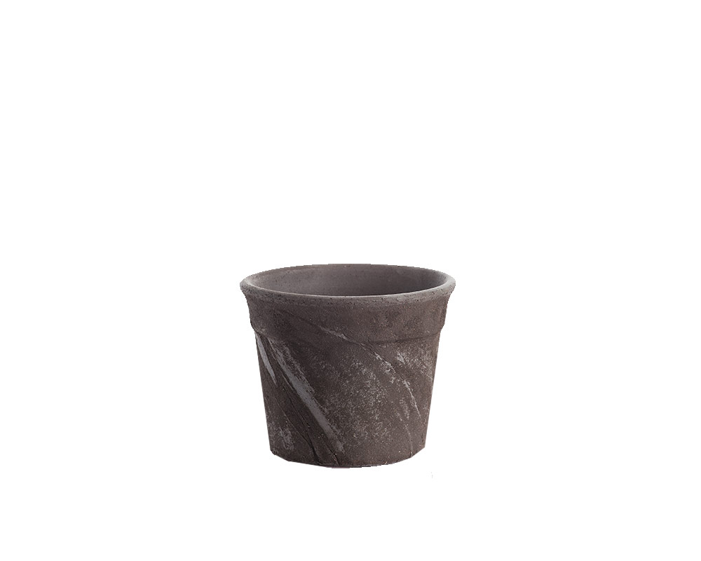 vaso Etruria fascia eaf cm 13 corino bruna vasi e coprivaso giardinaggio