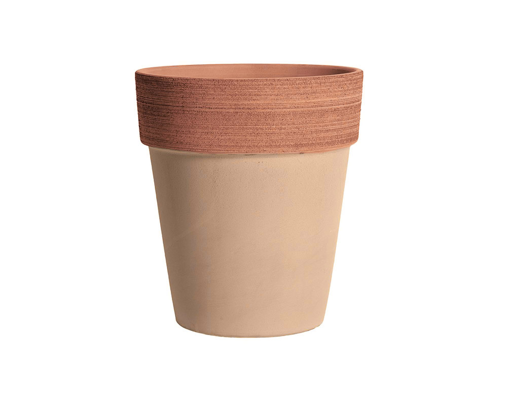 vaso alto graffiata terracotta corino bruna vasi e coprivaso giardinaggio 15 CM