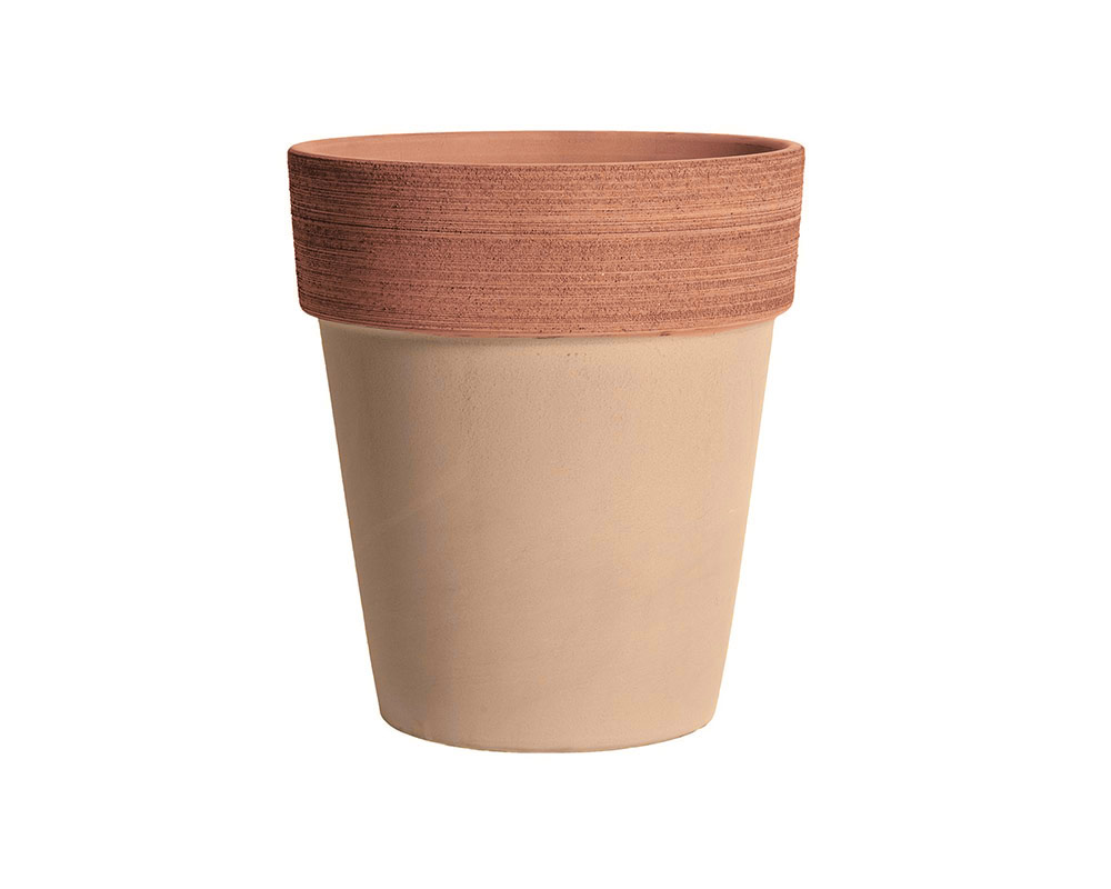 vaso alto graffiata terracotta corino bruna vasi e coprivaso giardinaggio 19 CM