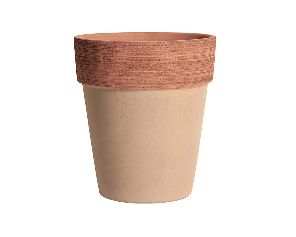 vaso alto graffiata terracotta corino bruna vasi e coprivaso giardinaggio 23 CM