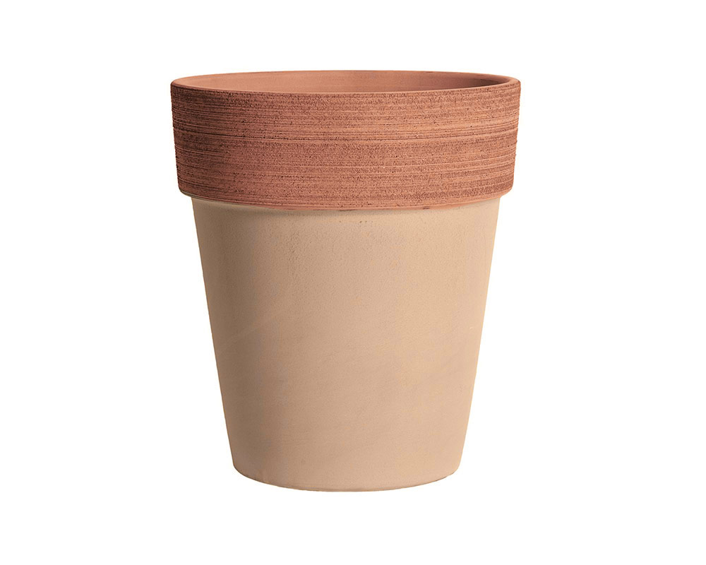 vaso alto graffiata terracotta corino bruna vasi e coprivaso giardinaggio 27 CM