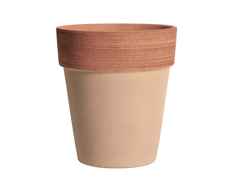 vaso alto graffiata terracotta corino bruna vasi e coprivaso giardinaggio 31 CM