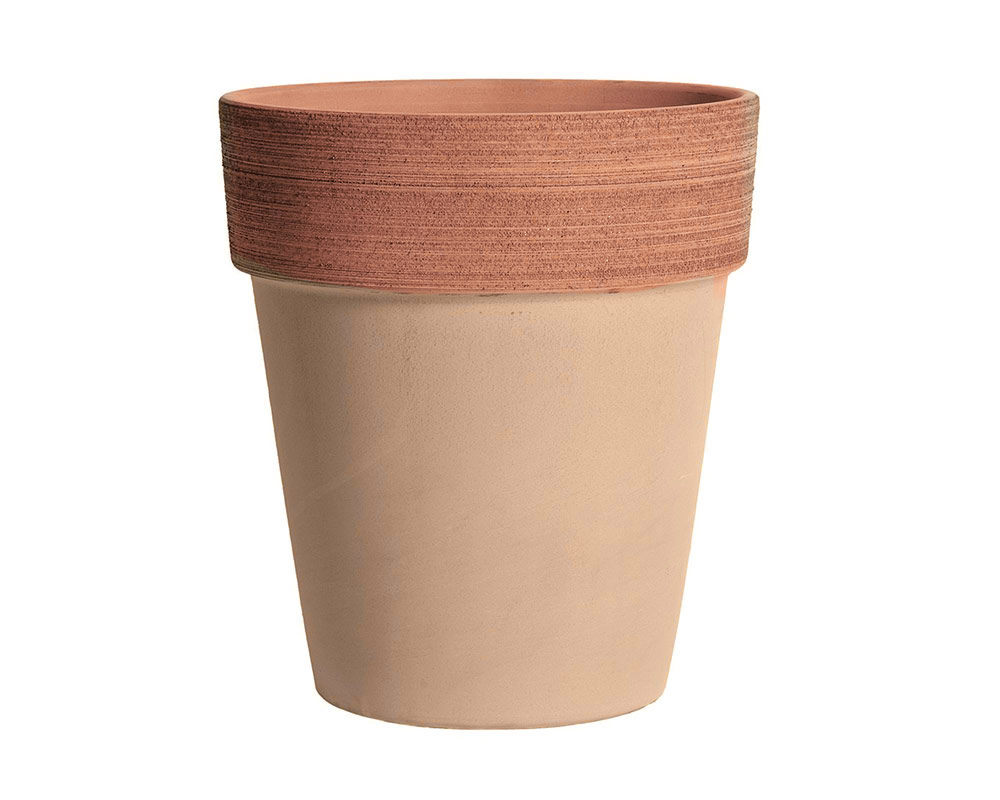 vaso alto graffiata terracotta corino bruna vasi e coprivaso giardinaggio 40CM