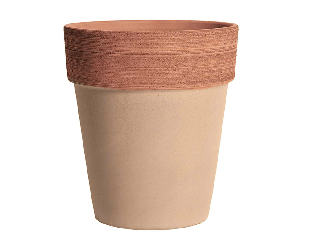 vaso alto graffiata terracotta corino bruna vasi e coprivaso giardinaggio 50CM