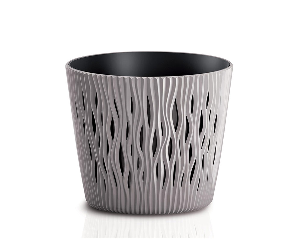 vaso sandy c riserva vasi in plastica vasi e coprivaso corinobruna sabbia 22 cm