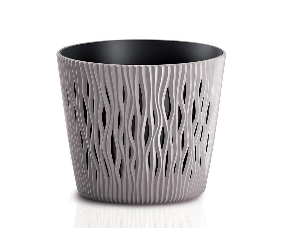 vaso sandy c riserva vasi in plastica vasi e coprivaso corinobruna sabbia 26 cm