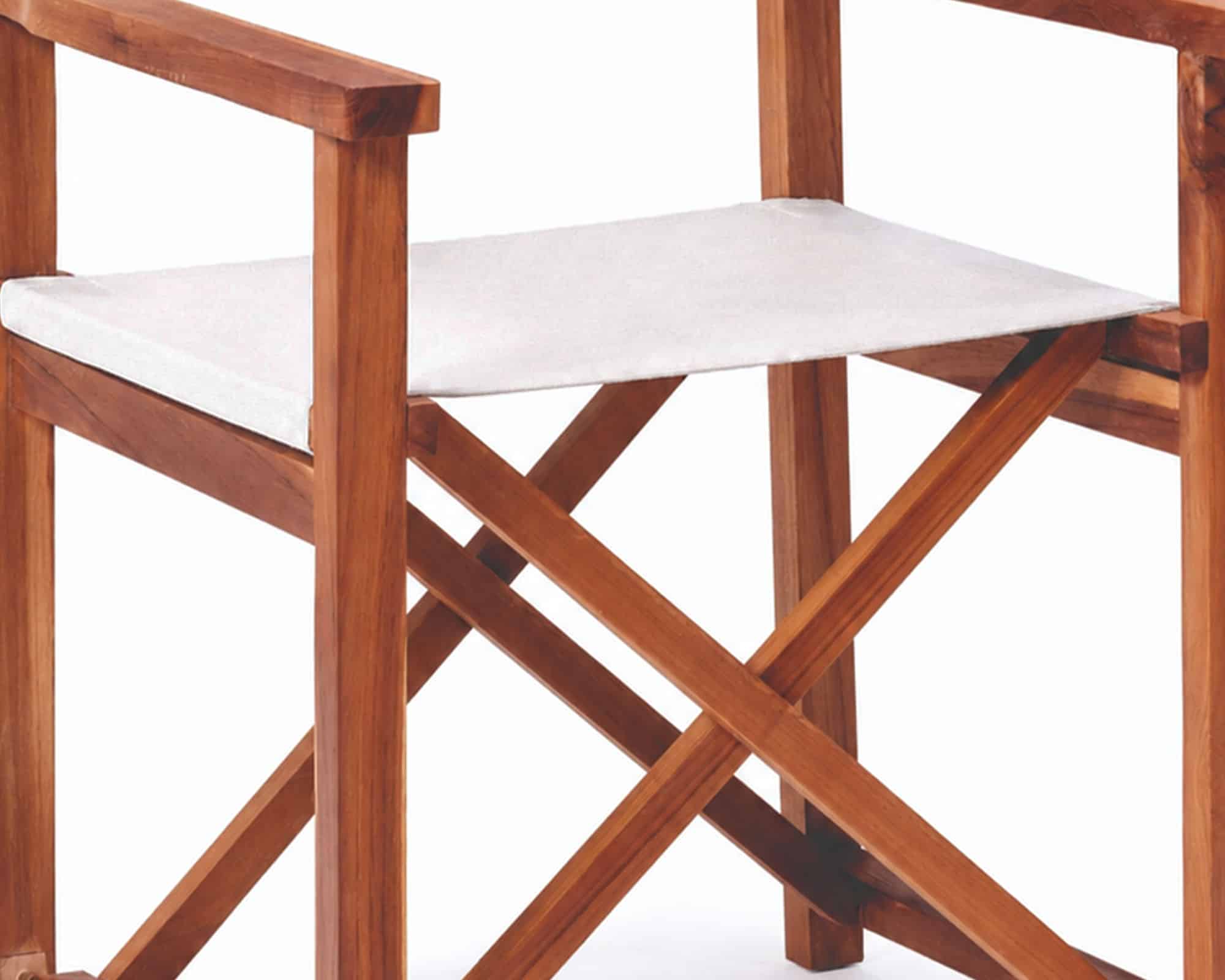 Poltrona Gradisca Bianca 57x54x85cm in Legno di Teak e Tessuto - Agora - immagine 2