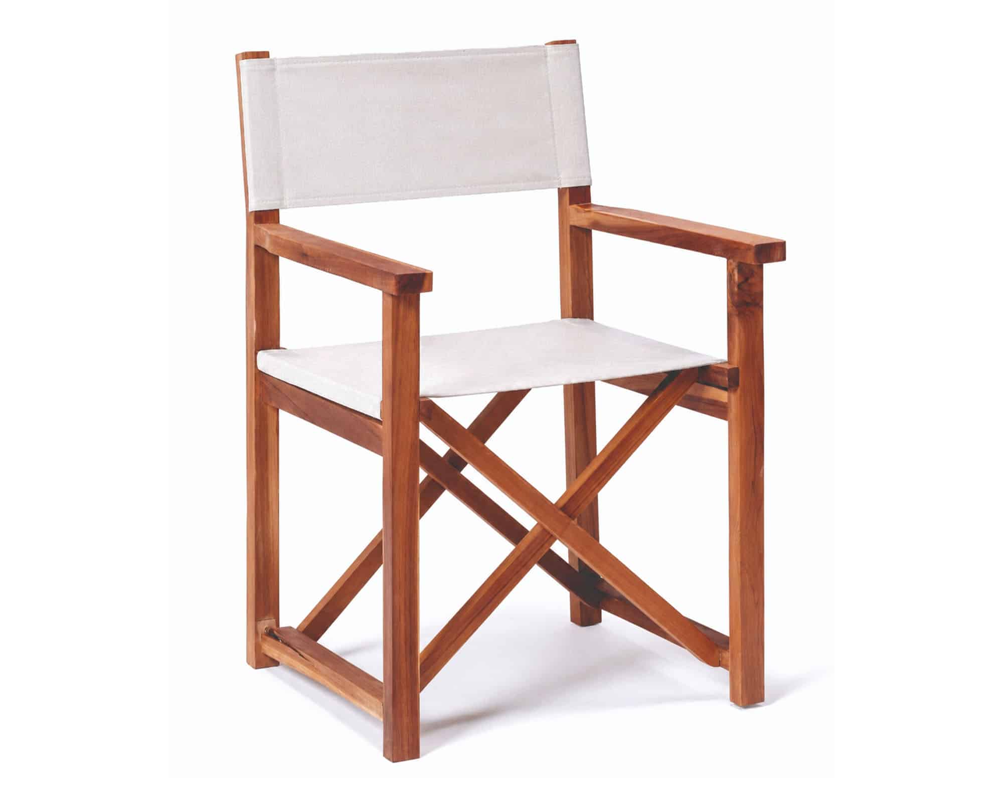 Poltrona Gradisca Bianca 57x54x85cm in Legno di Teak e Tessuto - Agora