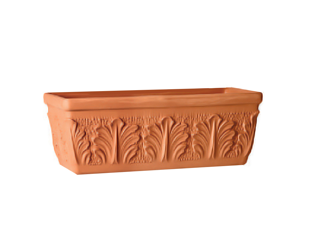 cassetta Roma cm 52 vasi e ecorpivaso corino bruna terracotta classica