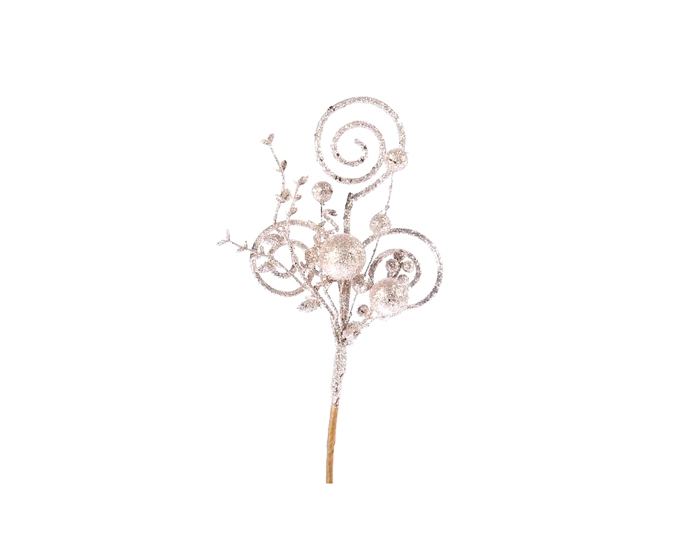 Pick curly c-bacche glitter champagne